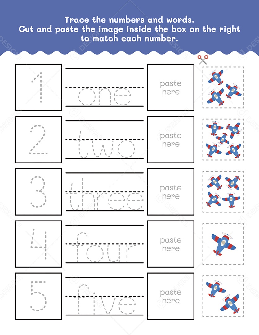 Coloque o Numero de Acordo com Quantidade de Aviões Vetor EPS