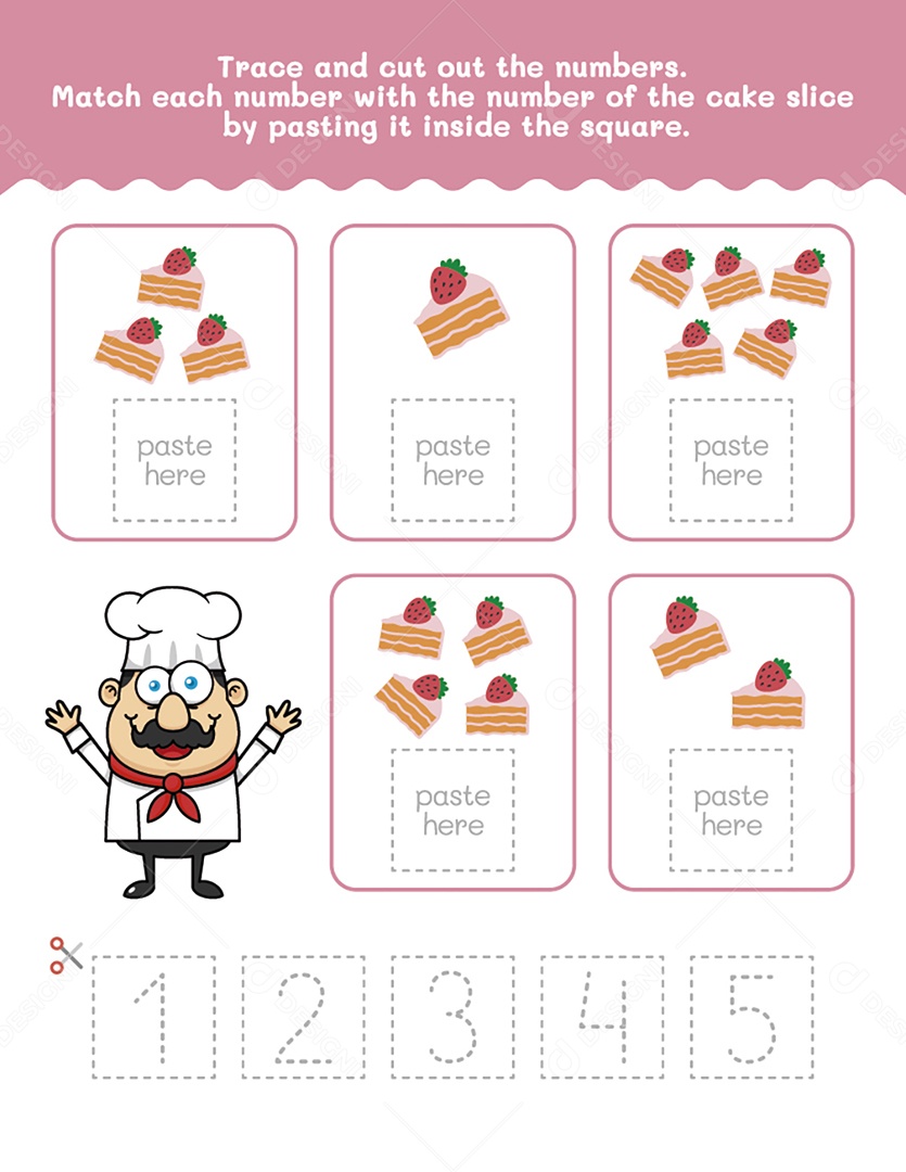 Coloque o Numero de Acordo com Quantidade de Bolos Vetor EPS