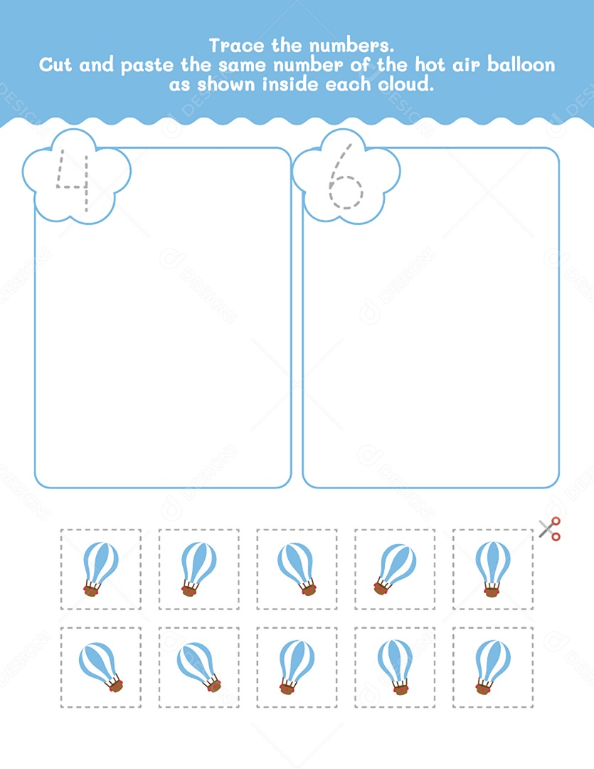 Coloque o Mesmo Número de Balões Pedido em Cada Circulo Vetor EPS