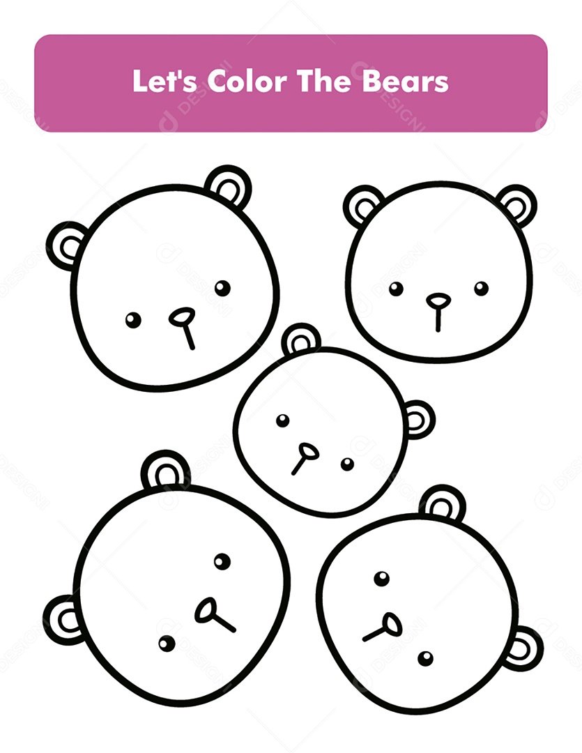 Desenhos de Ursos Para Colorir Vetor EPS