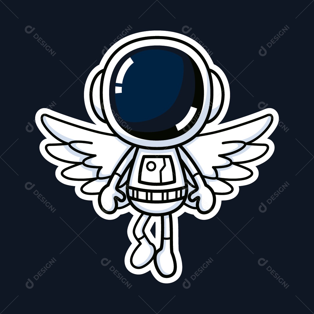 Astronauta com Asas Vetor EPS
