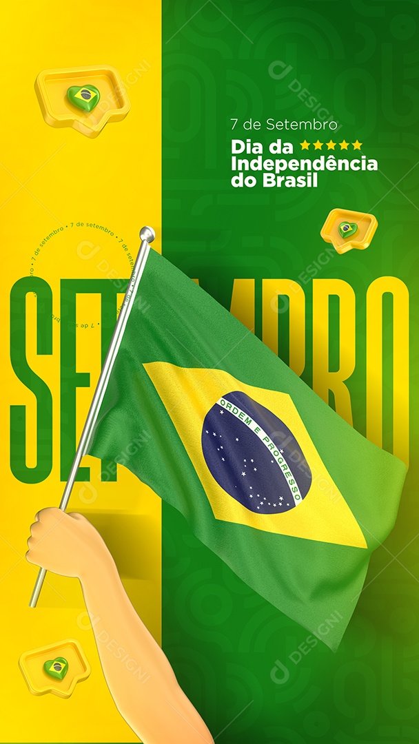 Social Media Story 7 De Setembro Independência Do Brasil PSD Editável
