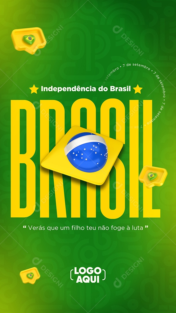 Story Independência Do Brasil Social Media PSD Editável