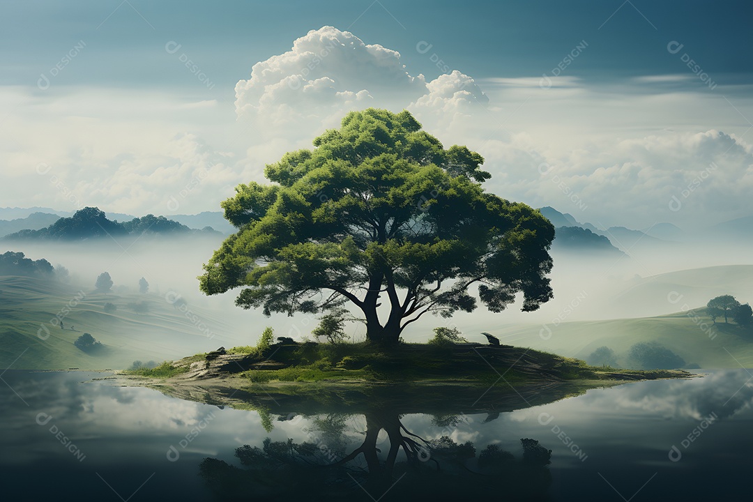 Linda paisagem de uma árvore