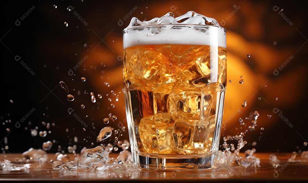 Copo de cerveja sobre a mesa