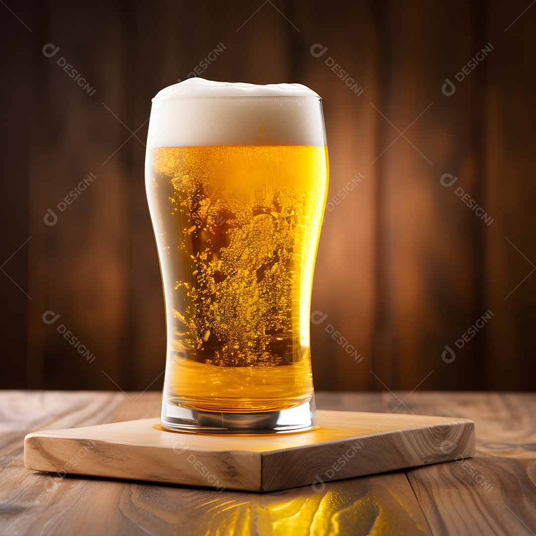 Copo de cerveja sobre a mesa