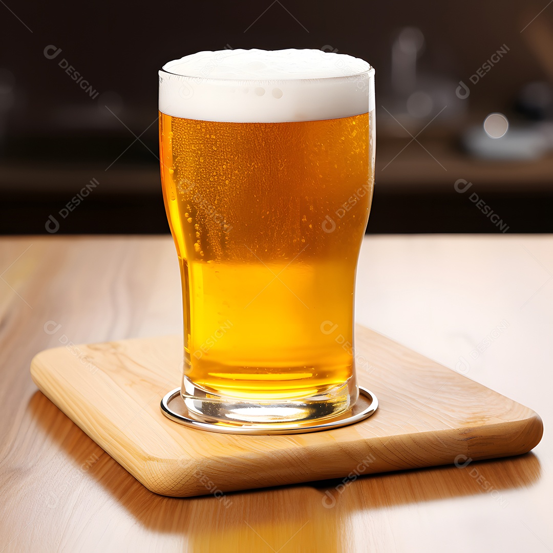Copo de cerveja sobre a mesa