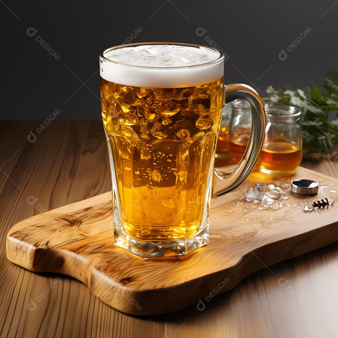 Copo de cerveja sobre a mesa