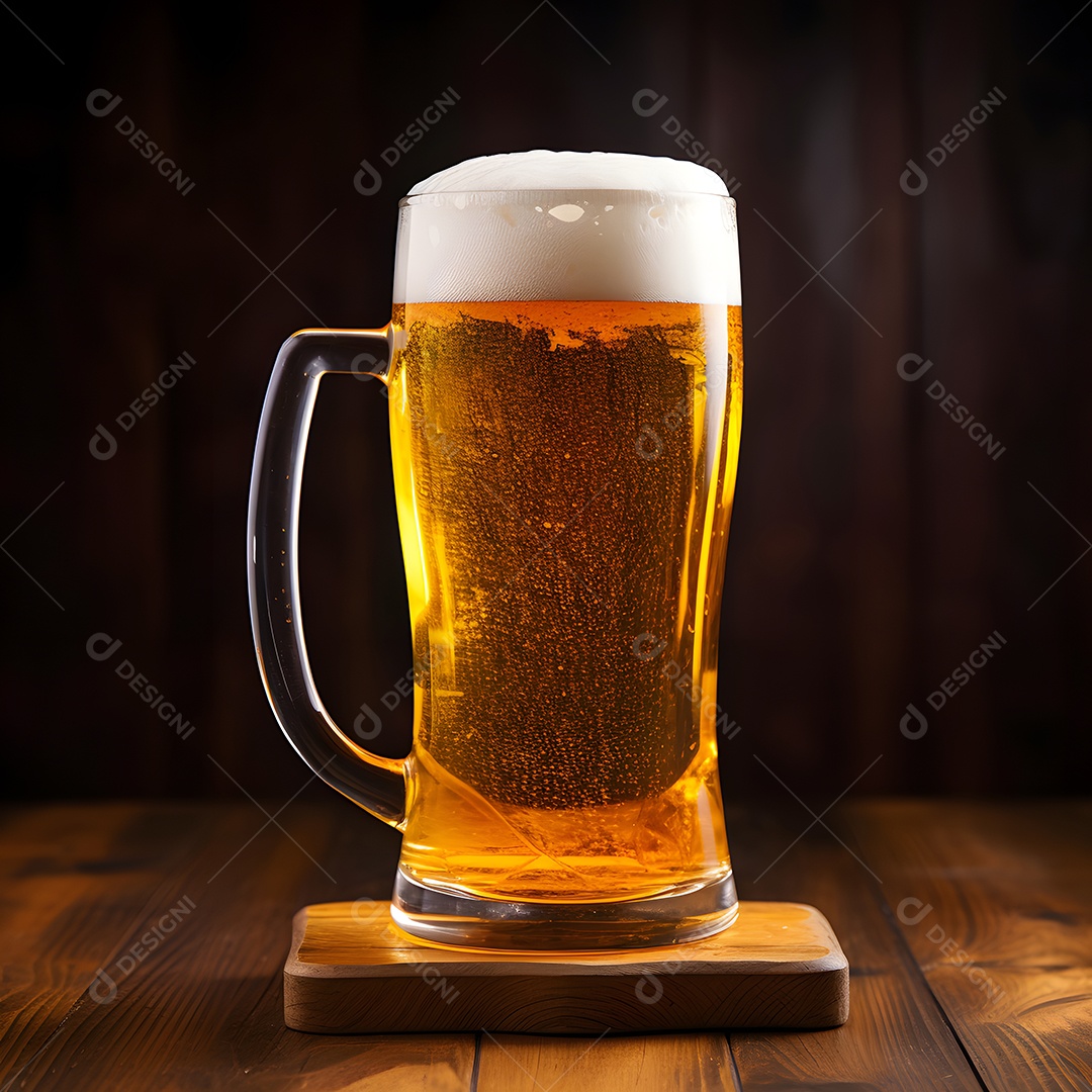 Copo de cerveja sobre a mesa