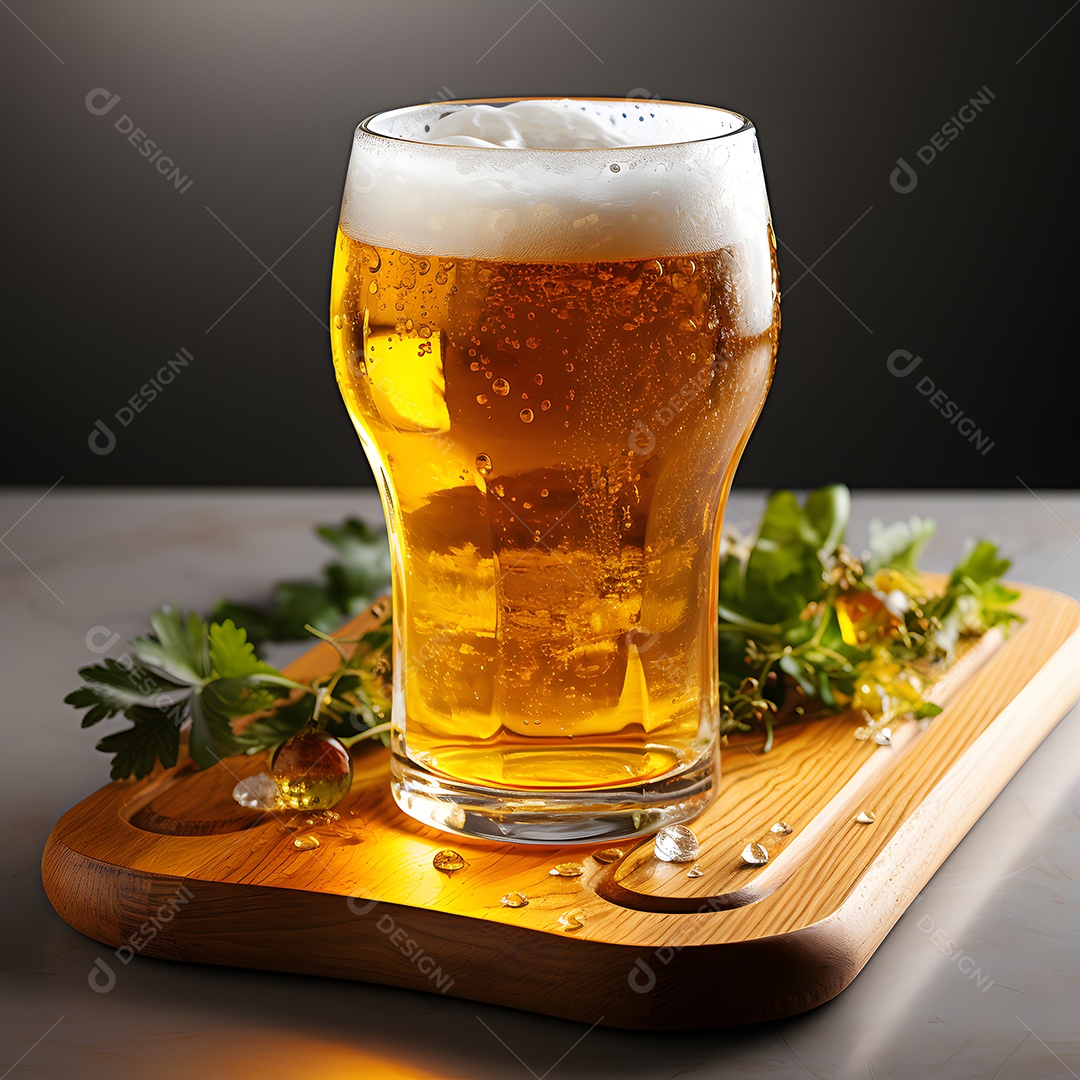 Copo de cerveja sobre a mesa