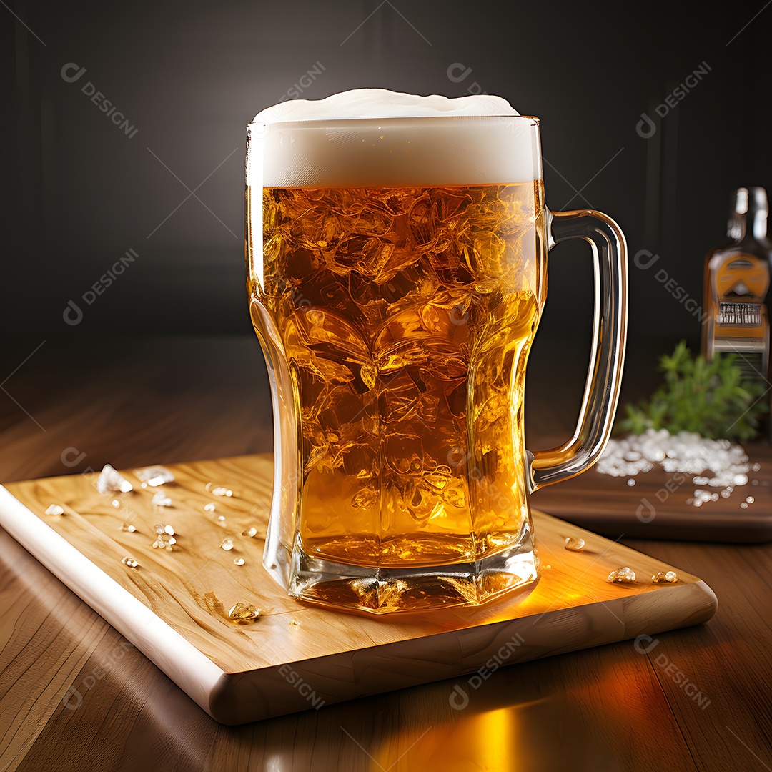 Copo de cerveja sobre a mesa