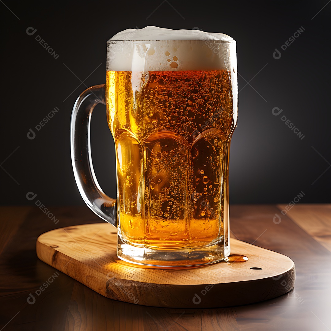 Copo de cerveja sobre a mesa