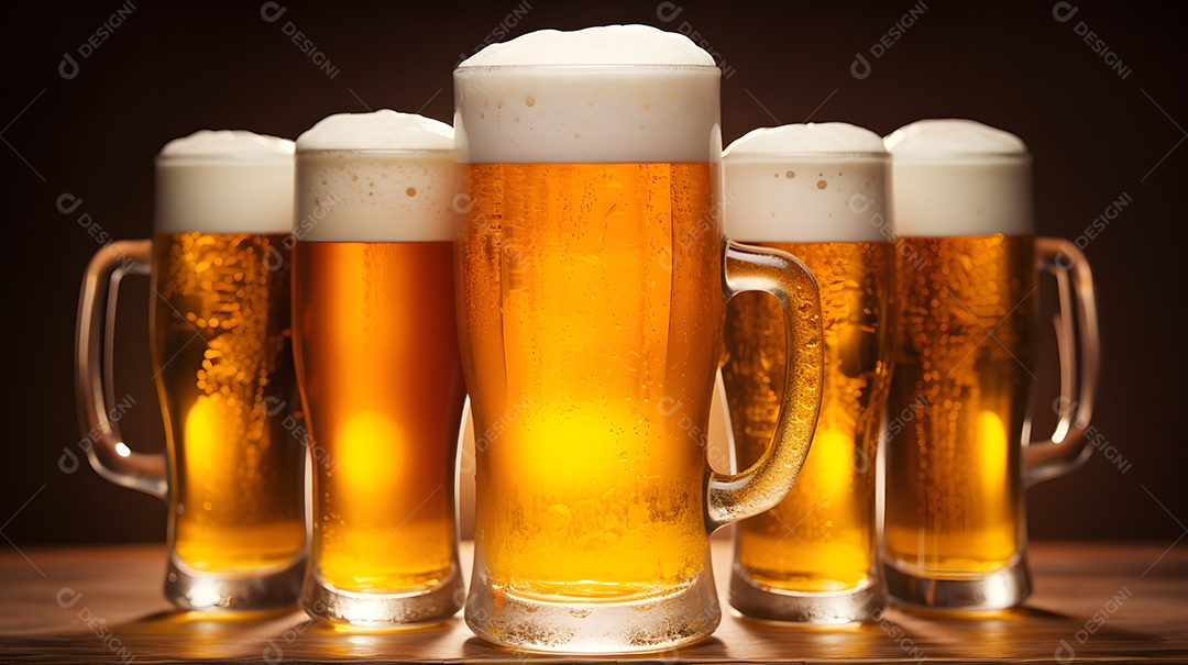 Copo de cerveja sobre a mesa