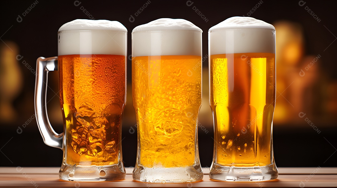 Copo de cerveja sobre a mesa