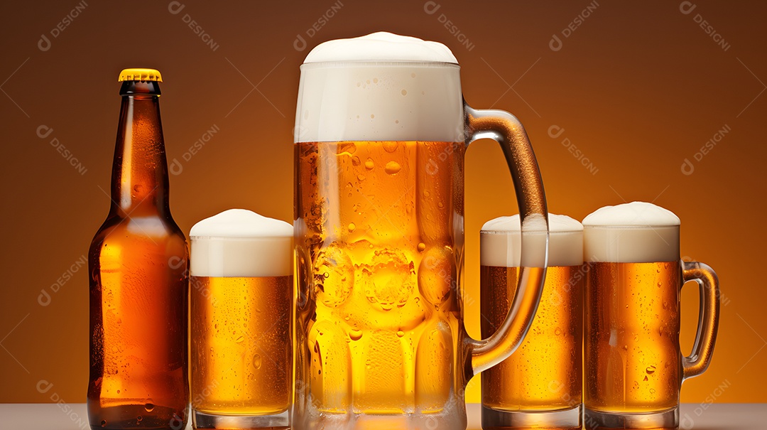 Copo de cerveja sobre a mesa