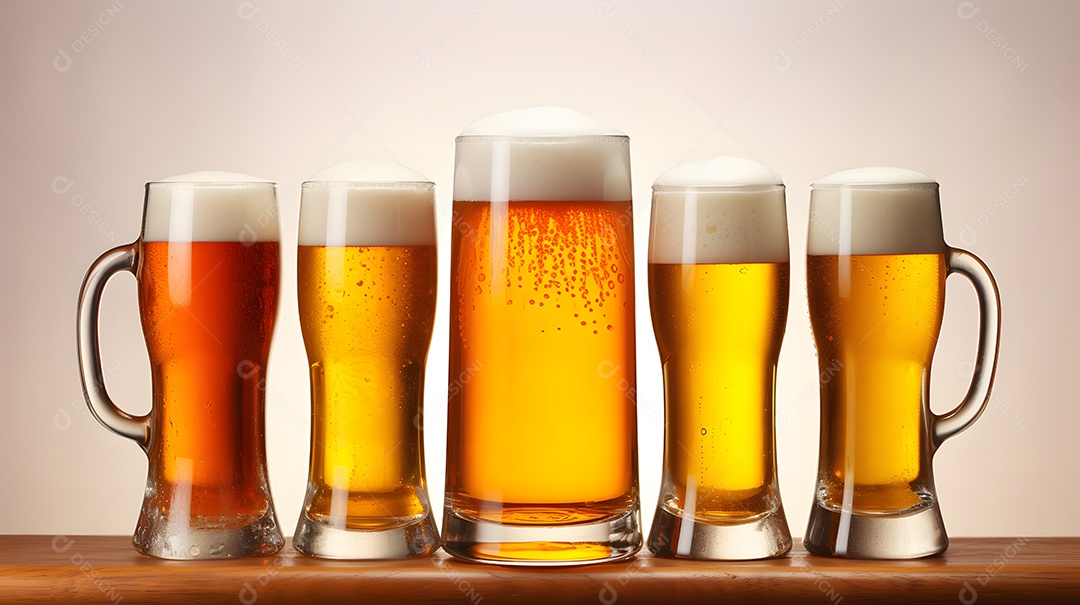 Copo de cerveja sobre a mesa