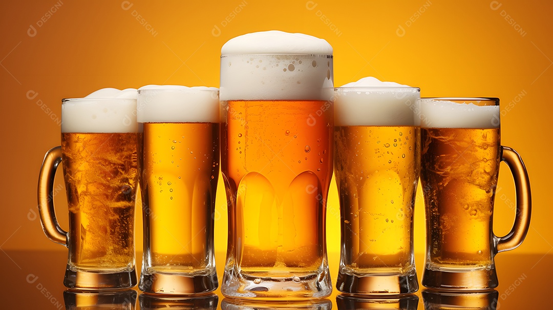 Copo de cerveja sobre a mesa