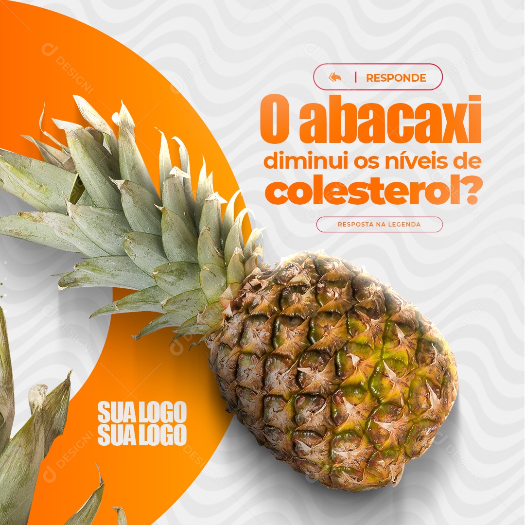 O Abacaxi Diminuir os Níveis de Colesterol Social Media PSD Editável