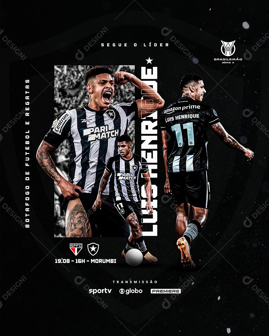 Futebol São Paulo X Botafogo Social Media PSD Editável