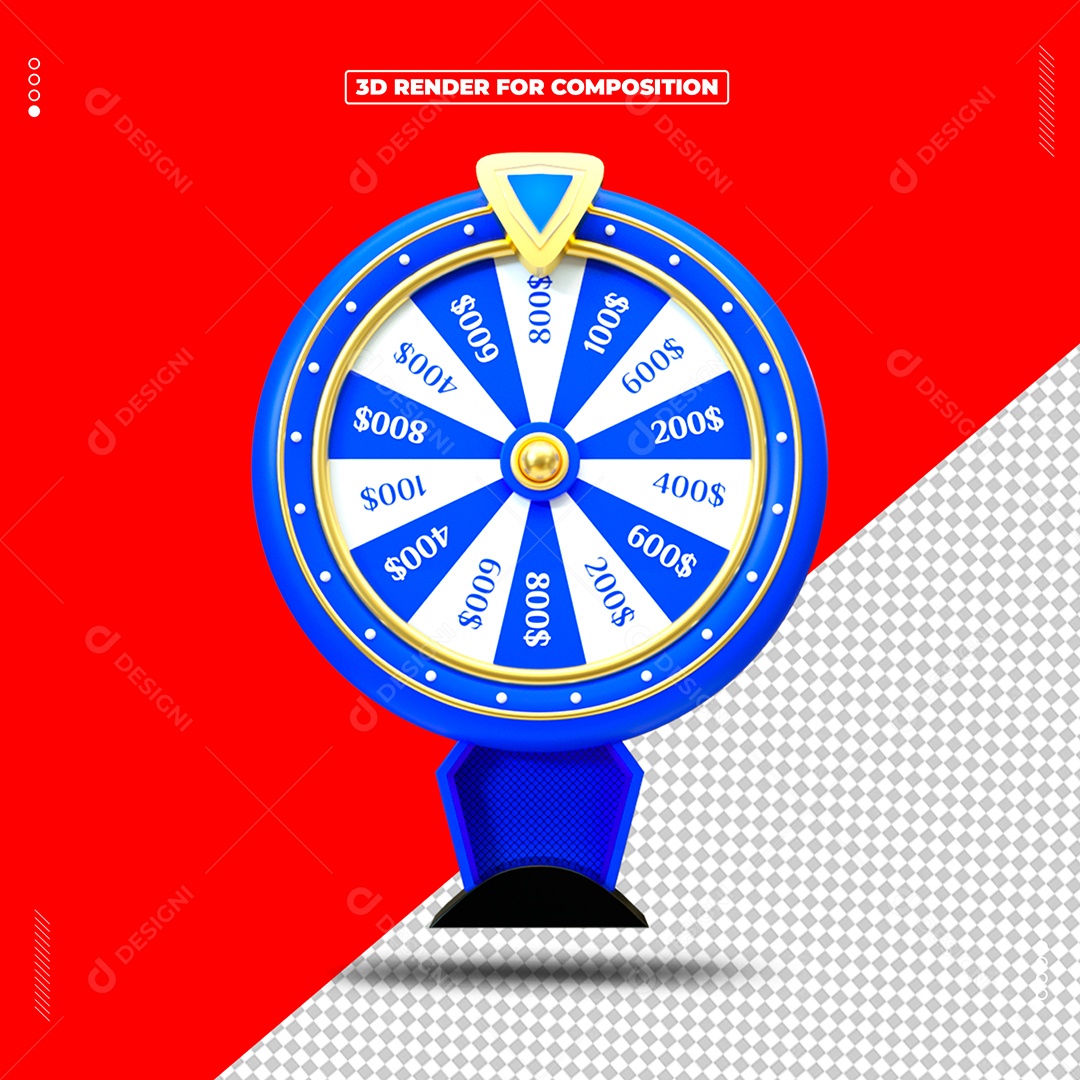 Elementos 3D Roletar Cassinos Para Composição PSD