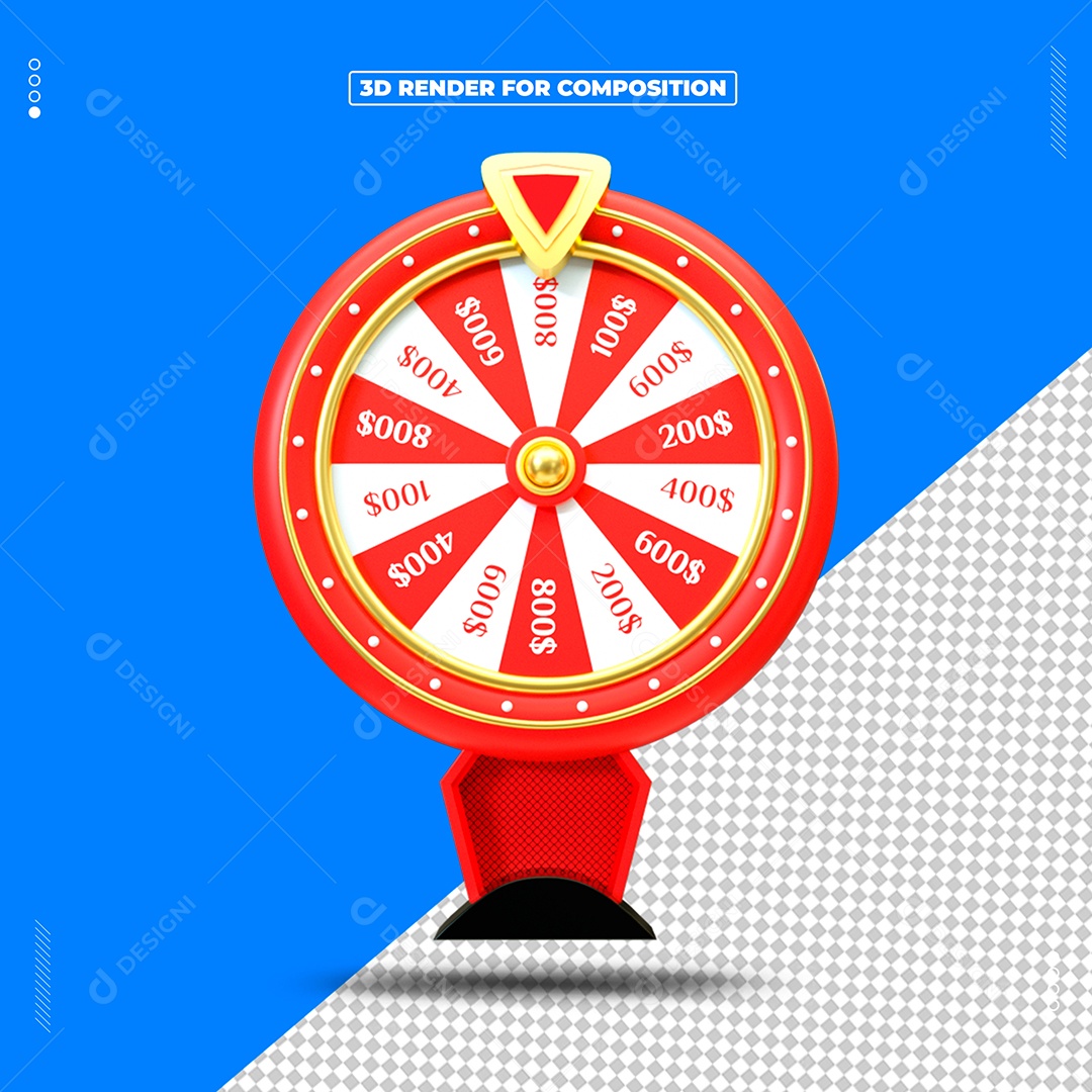 Elementos 3D Roletar Cassinos Para Composição PSD