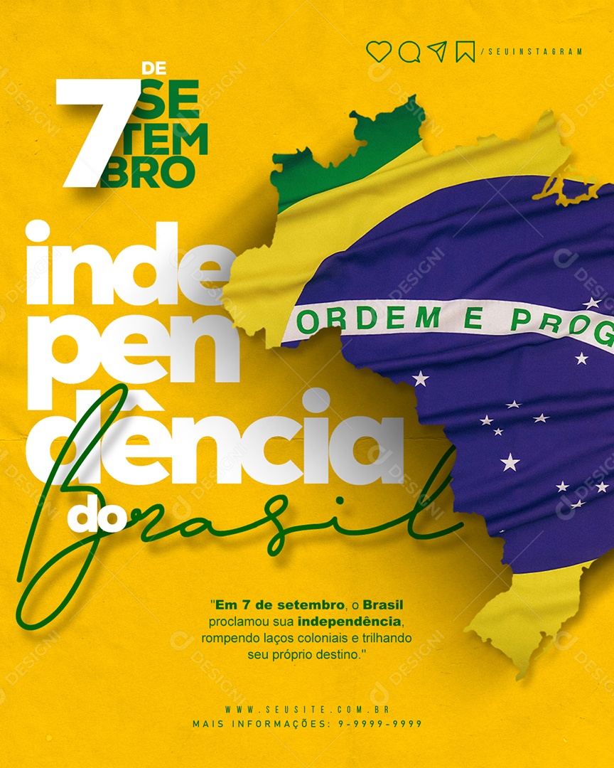 Social Media Independence Of Brazil September 7th Editable PSD