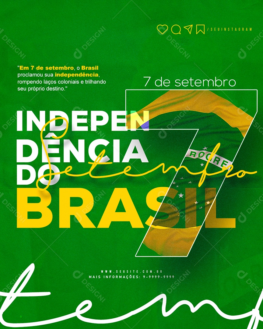 Social Media Sete De Setembro Brasil PSD Editável