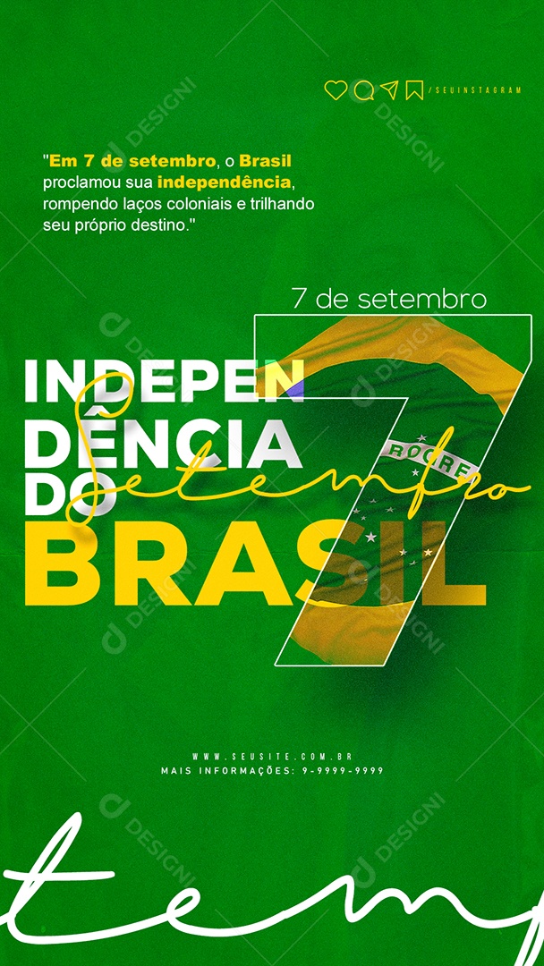Seu Próprio Destino Independência Do Brasil Social Media PSD Editável