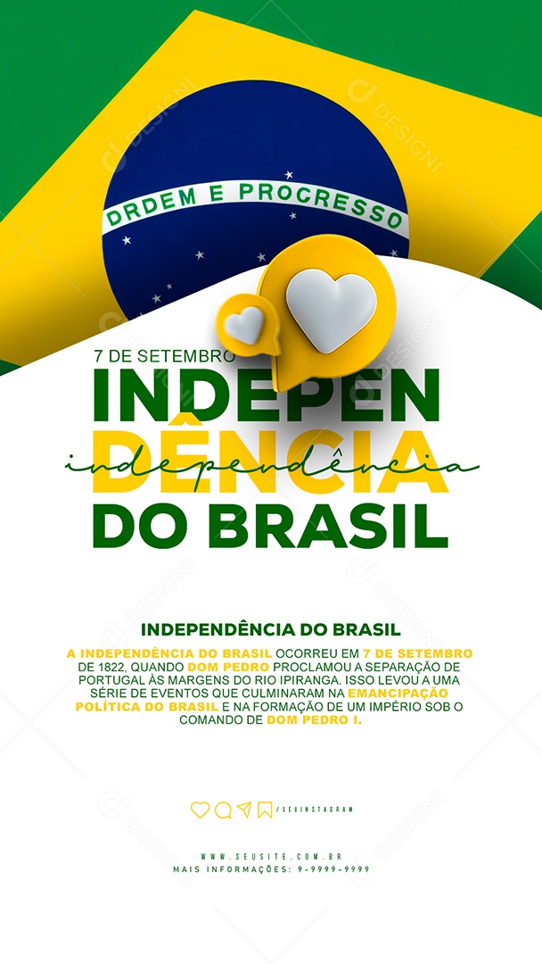 Social Media 7 De Setembro Independência Do Brasil PSD Editável