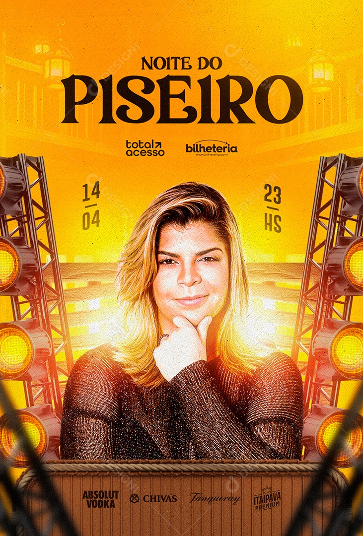Flyer Noite do Piseiro Paula Mattos Social Media PSD Editável