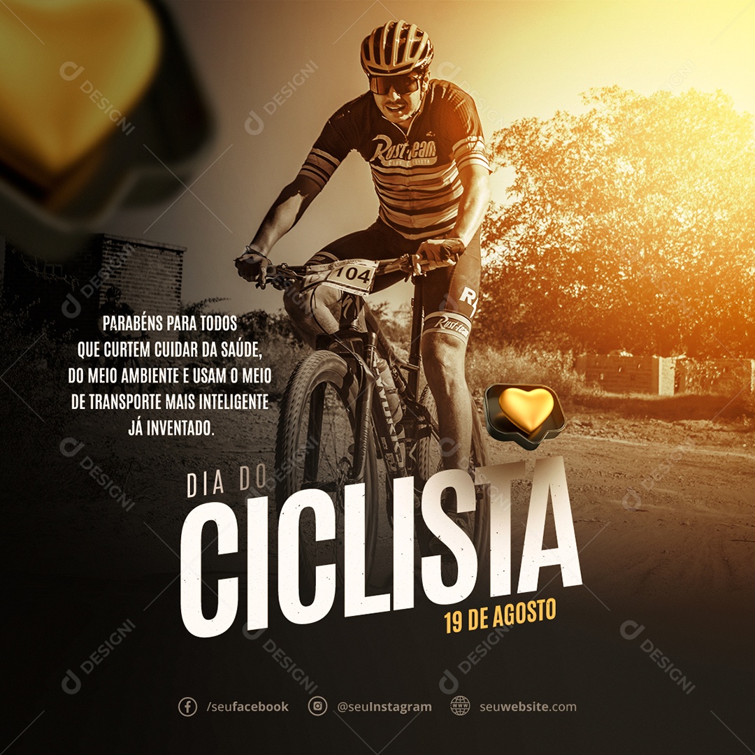 Dia do Ciclista Social Media PSD Editável
