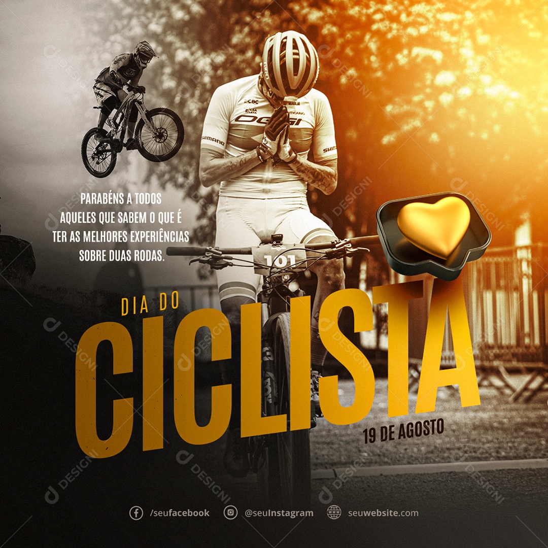 Dia do Ciclista Social Media PSD Editável