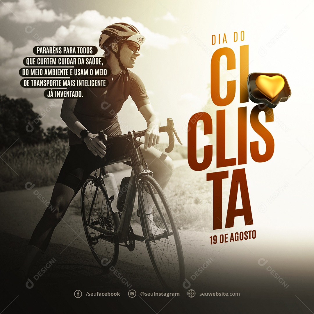Dia do Ciclista Social Media PSD Editável