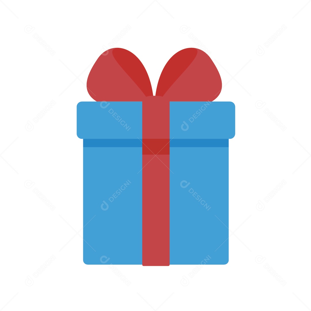 Caixa de Presente Azul e Vermelho Ilustração Vetor EPS