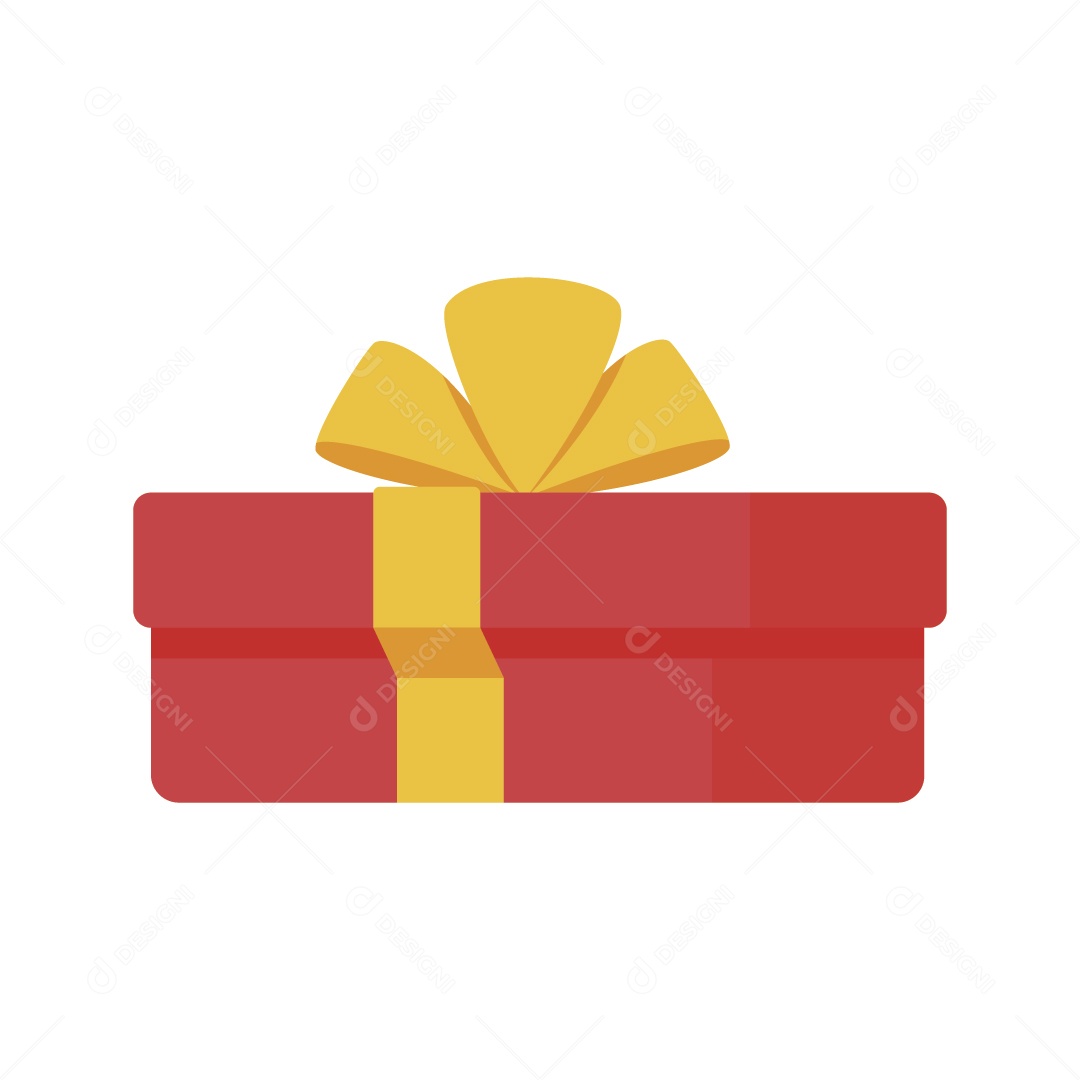 Caixa de Presente Vermelho e Amarelo Ilustração Vetor EPS