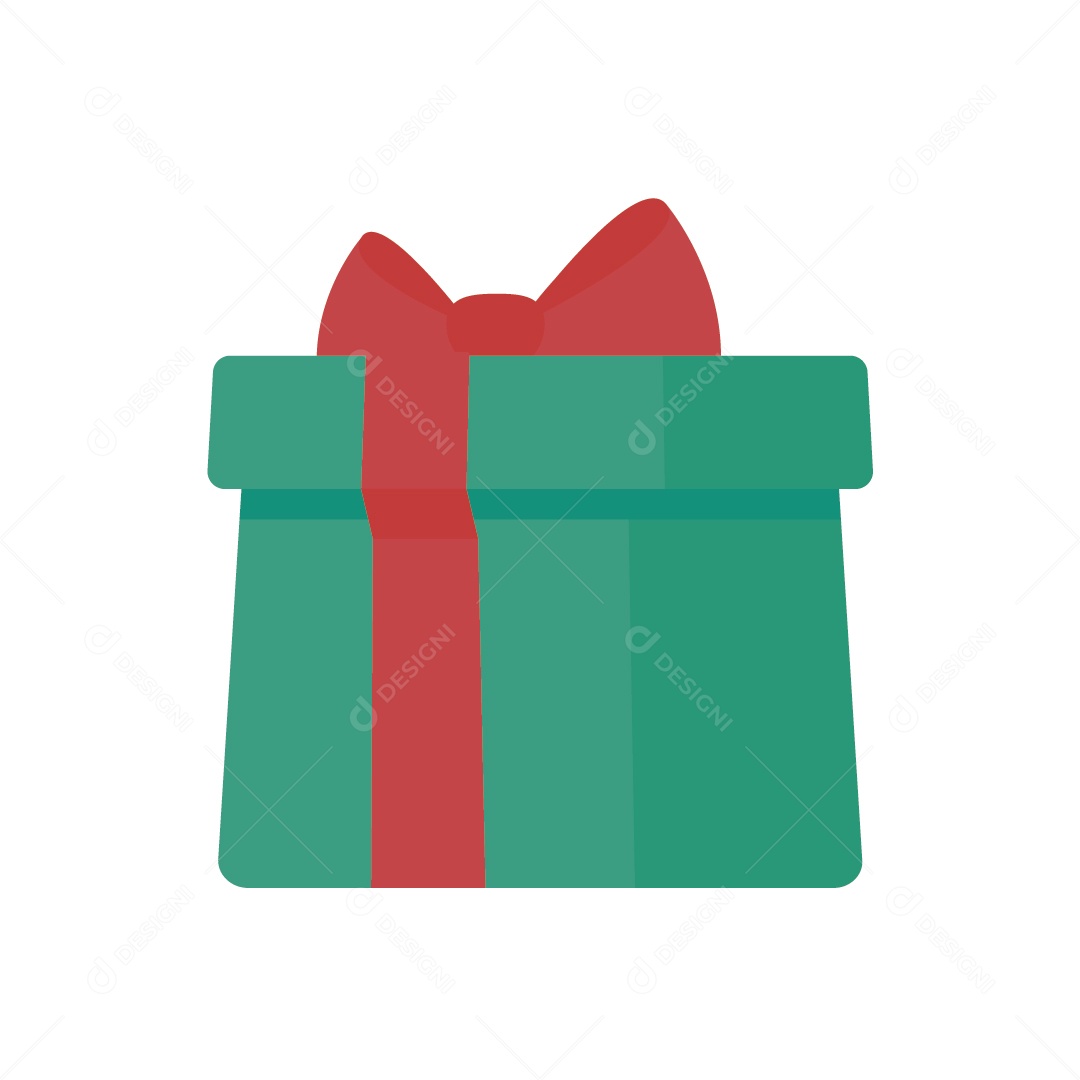 Caixa de Presente Verde e Vermelho Ilustração Vetor EPS
