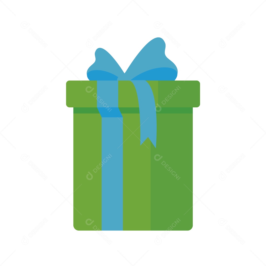 Caixa de Presente Verde e Azul Ilustração Vetor EPS