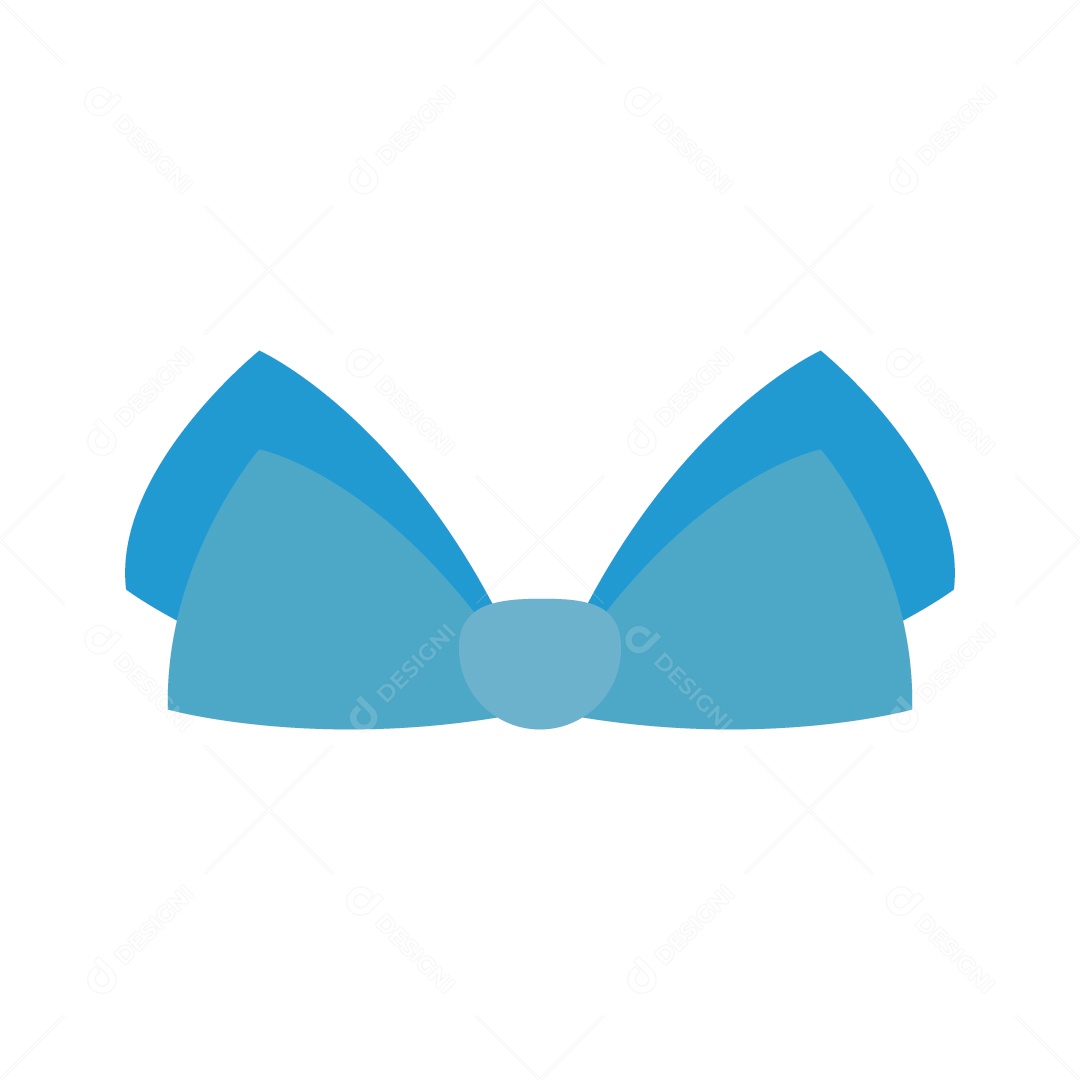 Gravata Borboleta Azul Ilustração Vetor EPS