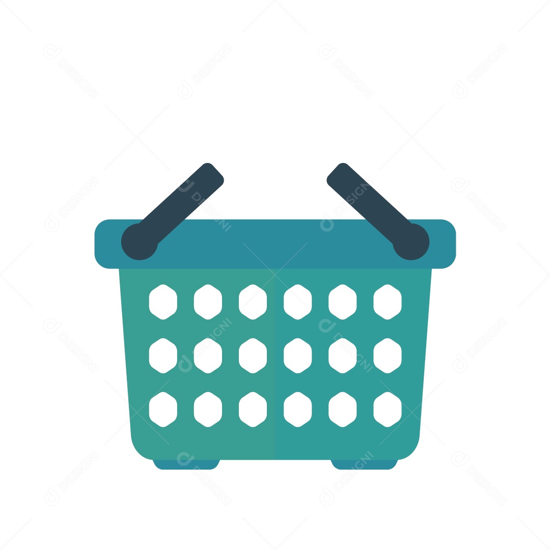 Cesta de Compra Verde e Azul Ilustração Vetor EPS