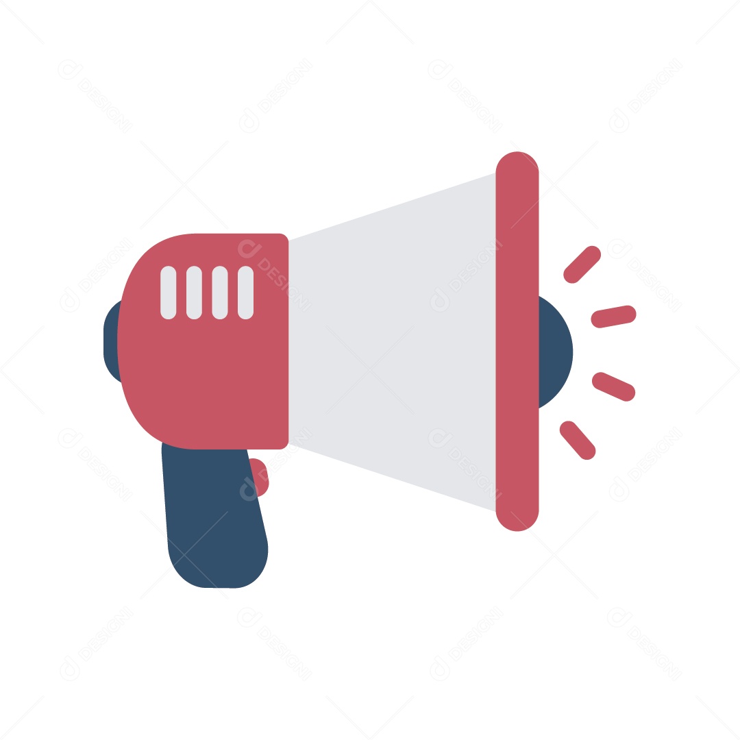 Megafone Vermelho e Branco Ilustração Vetor EPS