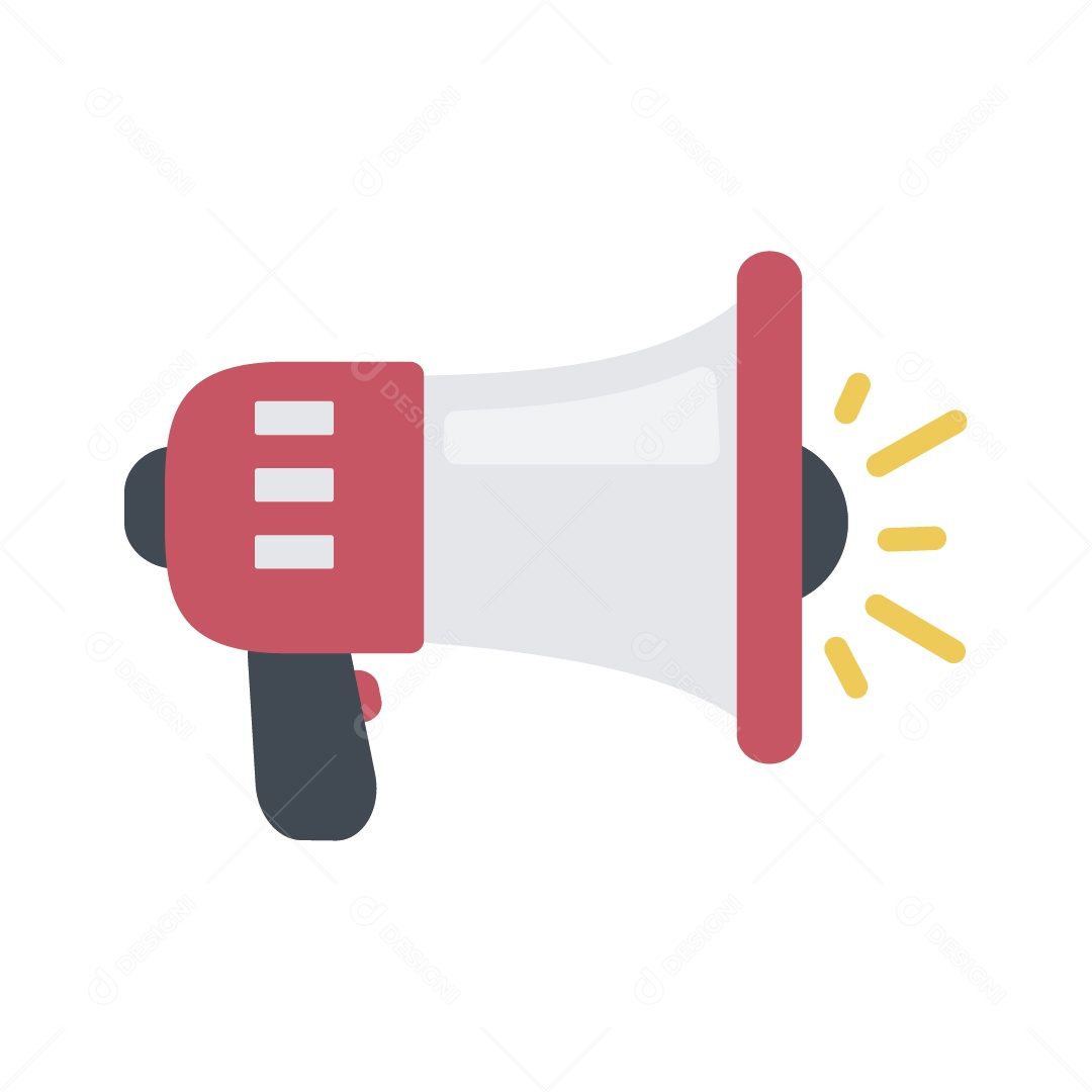 Megafone Vermelho e Branco Ilustração Vetor EPS
