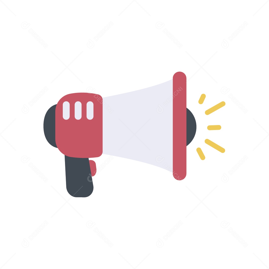 Megafone Verde e Branco Ilustração Vetor EPS