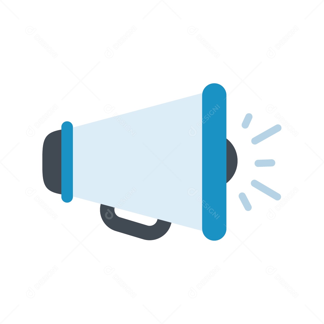 Megafone Azul Claro e Azul Escuro Ilustração Vetor EPS