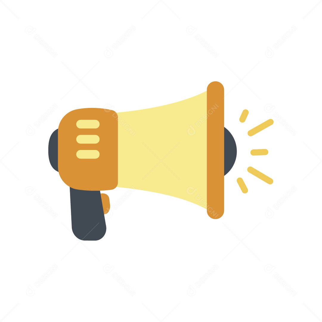 Megafone Amarelo e Laranjado Ilustração Vetor EPS