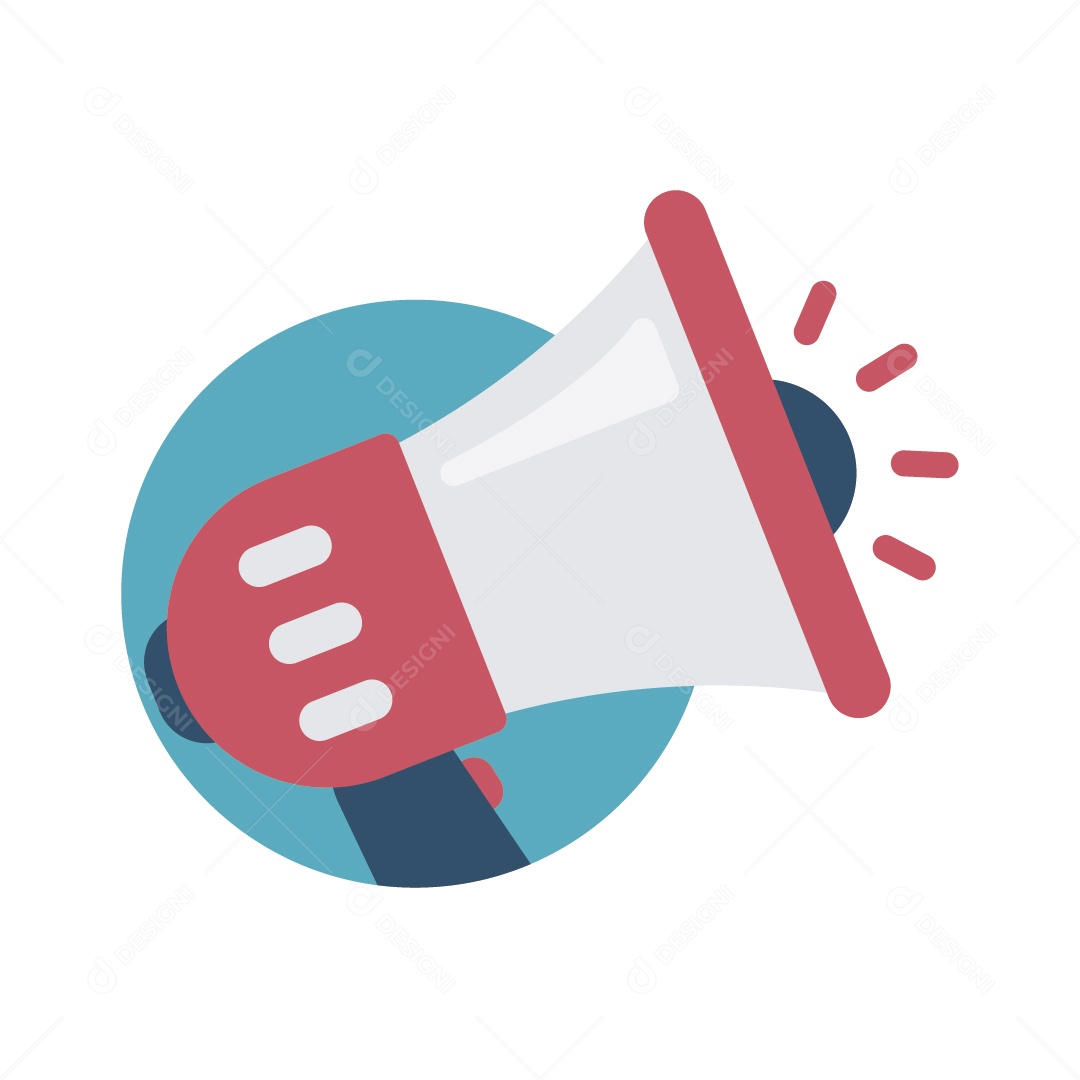 Megafone Branco e Vermelho Ilustração Vetor EPS