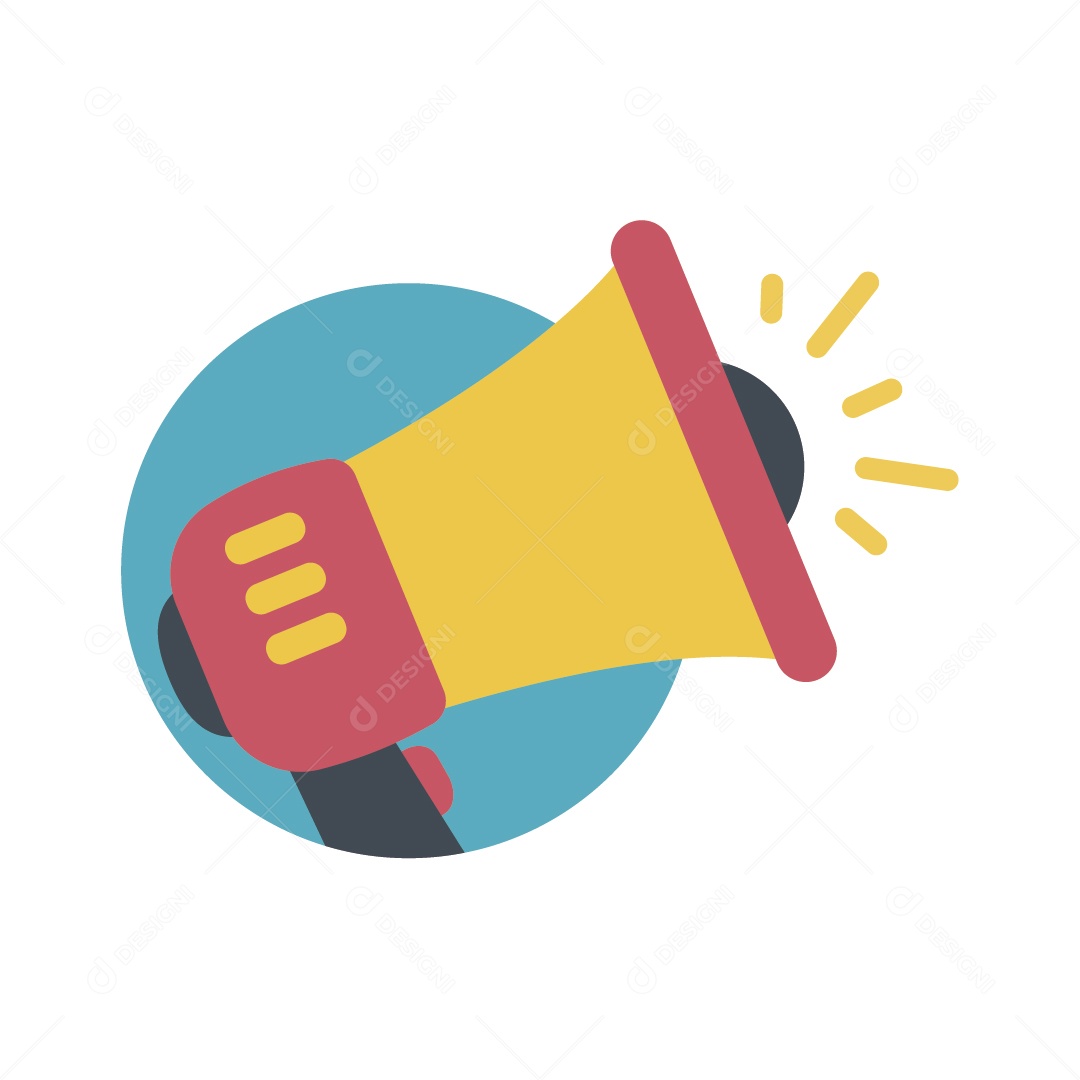 Megafone Amarelo e Vermelho Ilustração Vetor EPS