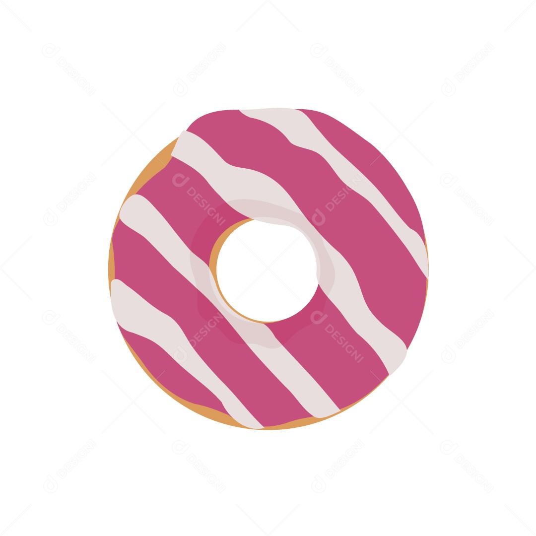 Rosquinha Donut Rosca Rosa Ilustração Vetor EPS