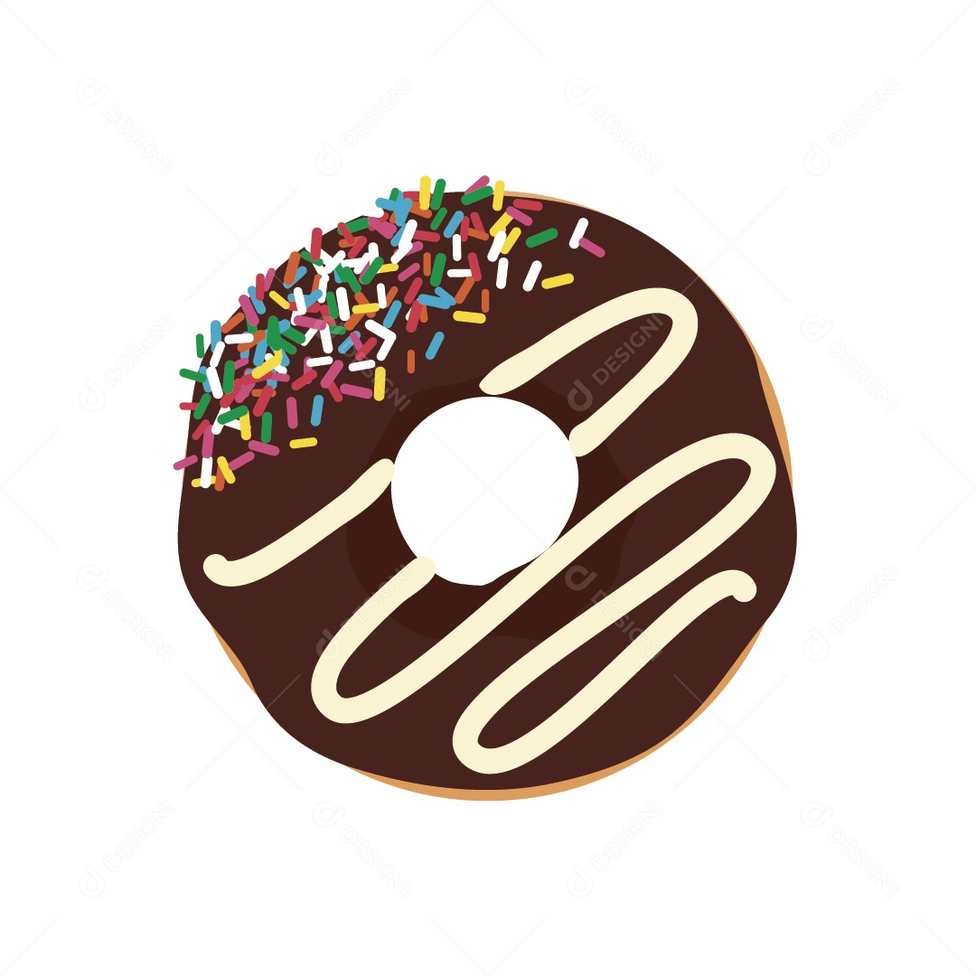 Rosquinha Donut Rosca Chocolate Ilustração Vetor EPS