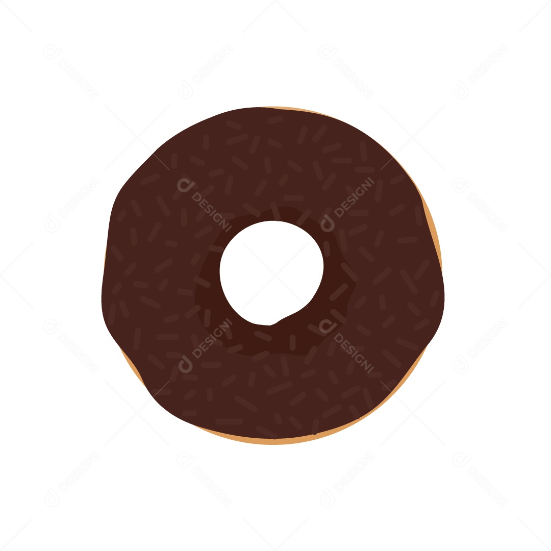 Rosquinha Donut Rosca Chocolate Ilustração Vetor EPS