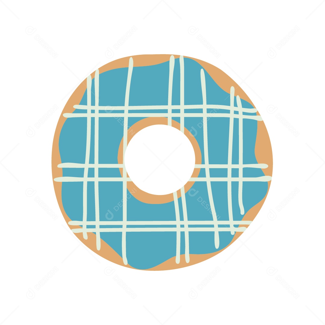 Rosquinha Donut Rosca Azul Ilustração Vetor EPS